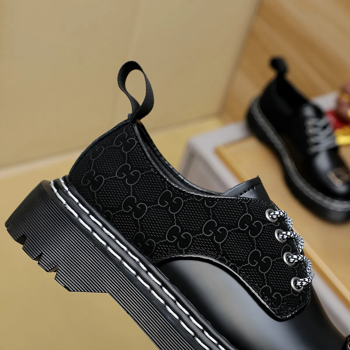 Men's shoes 💰420 💰💰🎩🎩[GUCCI] Counter 1:1⬆️original reproduction, absolute quality🆗original outsole, high-quality imported rubber, wear-resistant and non-slip, never degummed, upper material: imported first-layer cowhide➕anti-slip rubber outsole, official website material, lining material: water-dyed 🐂 leather lining, 2 colors optional! Code number 38-44 (45. Customized)